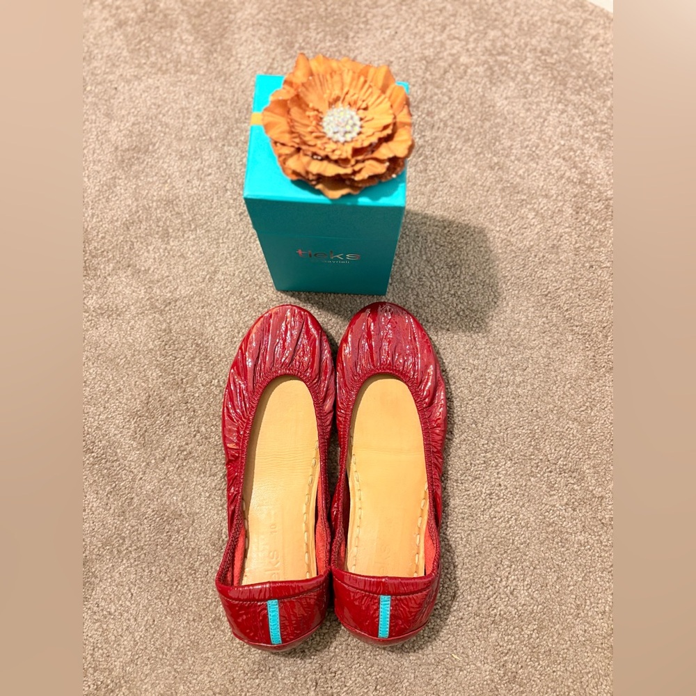 Tieks Ruby Red Patent Leather Ballet Flats